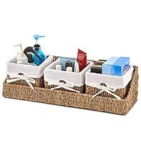 Algopix Similar Product 2 - EZOWare Seagrass Wicker Shelf Basket
