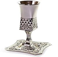 Algopix Similar Product 5 - Silver Plated Stemmed Kiddush Cup and