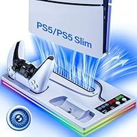Algopix Similar Product 13 - Ps5 Ps5 Slim Cooling Station with RGB