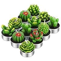 Algopix Similar Product 5 - 12 Pieces Cactus Tealight Candles