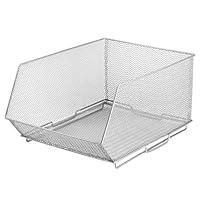 Algopix Similar Product 20 - Mesh Stacking Bin Silver Sold As 1