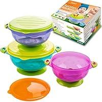 Algopix Similar Product 15 - Baby Bowls and Matching Lids  Suction