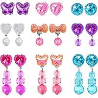 Algopix Similar Product 10 - Hicarer 9 Pairs Girls Clipon Earrings