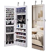 Algopix Similar Product 3 - AOOU 6 LED Mirror Jewelry Cabinet Wall