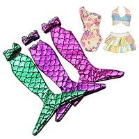 Algopix Similar Product 1 - Tanosy 5 Sets Doll Mermaid Swimsuits