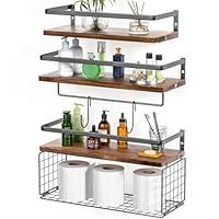 Algopix Similar Product 4 - WOCOPIA Light Brown Floating Shelves