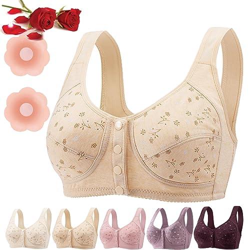 Daisy Bra, Front Snaps Daisy Bra for Seniors, Sports Bras for Women,Cotton Front  Button Snap Closure Bra for Seniors (O,52/120) : : Clothing, Shoes  & Accessories