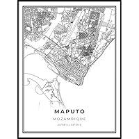 Algopix Similar Product 15 - Skanndi Maputo Map Print Mozambique