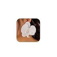 Algopix Similar Product 3 - Large Flower Drop Earrings Artificial