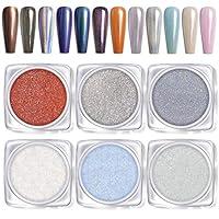 Algopix Similar Product 14 - Modelones Chrome Nail Powder 6 Colors