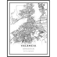 Algopix Similar Product 8 - Valencia Map Print Venezuela Map Art