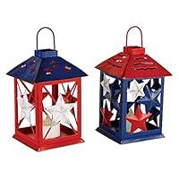 Algopix Similar Product 15 - Patriotic Star Metal LightUp Lantern 