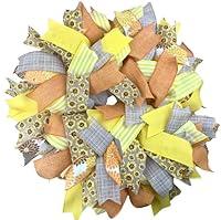 Algopix Similar Product 10 - Yellow and Orange Fall Sunflower Wreath