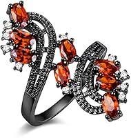 Algopix Similar Product 13 - Uloveido Black Plated Wide Flower Ring