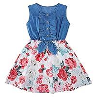 Algopix Similar Product 12 - Enlifety Little Girls Denim Floral