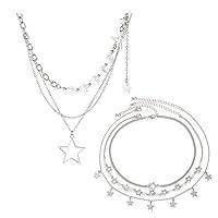 Algopix Similar Product 1 - Silver Star Necklace Y2K Accessories