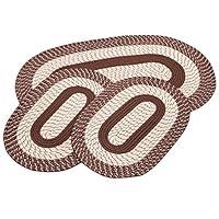 Algopix Similar Product 19 - Chocolate 3Piece TwoTone Braided Rug