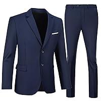 Algopix Similar Product 6 - Mens Suit Navy Blue Wedding Tuxedo