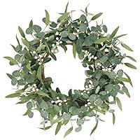 Algopix Similar Product 12 - CEWOR 20in Artificial Eucalyptus Wreath