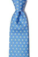 Algopix Similar Product 14 - Blue Silk Tie | Starfish Necktie