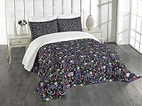 Algopix Similar Product 9 - Ambesonne Sugar Skull Bedspread