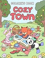 Algopix Similar Product 12 - Cozy Town Coloring Book for Adults and