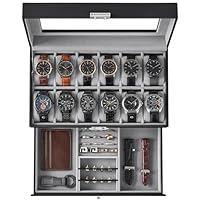 Algopix Similar Product 18 - SONGMICS 12Slot Watch Box Lockable