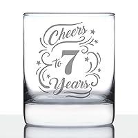 Algopix Similar Product 13 - Cheers to 7 Years  Whiskey Rocks Glass