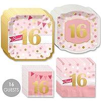 Algopix Similar Product 15 - Big Dot of Happiness Sweet 16 with Gold