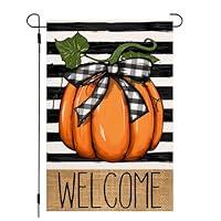 Algopix Similar Product 14 - Fall Pumpkin Welcome Garden Flag 1218