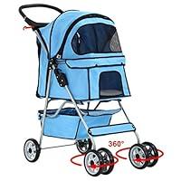Algopix Similar Product 19 - New 4 Wheels Pet Stroller Cat Dog Cage