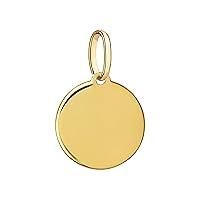 Algopix Similar Product 16 - Solid 14k Gold Disc Pendant Engravable