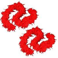 Algopix Similar Product 15 - Tigerdoe Feather Boas  2 Pack  Red