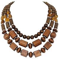 Algopix Similar Product 5 - Coiris 3 Layer Chunky Wood Beaded