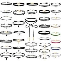 Algopix Similar Product 12 - Paxcoo 50Pcs Black Choker Necklaces Set
