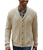 Algopix Similar Product 9 - Mens Cable Knit Cardigan Sweater Shawl