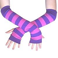 Algopix Similar Product 5 - Cheshire Cat Stripes Arm warmers purple
