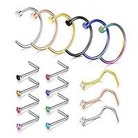 Algopix Similar Product 13 - Incaton Nose Rings 33PCS 22G 316L