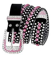 Women Rhinestone Belt Fashion Western Cowgirl Bling Studded Design