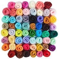 Algopix Similar Product 4 - 60 Colors Wool Roving  Felting Wool 