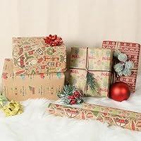 Hallmark Christmas Wrapping Paper with Cut Lines on Reverse (3 Rolls: 120  sq. ft. ttl) Storybook Critters, Snowmen, Green and Blue Plaid