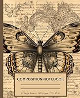 Algopix Similar Product 12 - Composition Notebook Vintage Butterfly