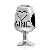 Algopix Similar Product 20 - Red Wine Lover Glass Charms fit Pandora