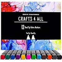 Algopix Similar Product 10 - Fabric Markers Pens Permanent 12 Pack