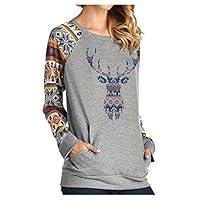 Algopix Similar Product 13 - Womens Crewneck Reindeer Pullover Ugly