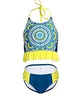 Algopix Similar Product 13 - BELLOO Girl Ruffled Hem Bikini Bathing
