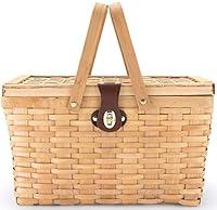 Algopix Similar Product 16 - Picnic Basket  Wood Chip Design  Red
