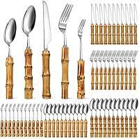 Algopix Similar Product 12 - Bamboo Silverware Set 188 Stainless