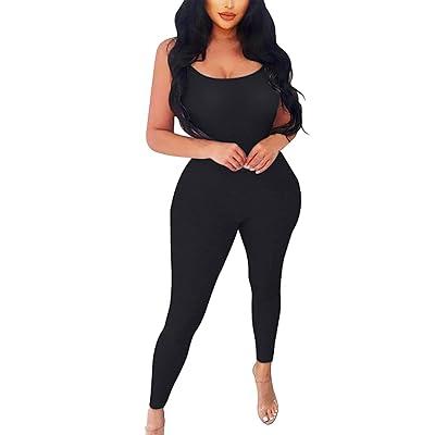 Women Clothes Playsuit Bodycon, Black Rompers Sleeveless