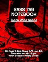 Algopix Similar Product 14 - BASS TAB NOTEBOOK Extra Wide Space